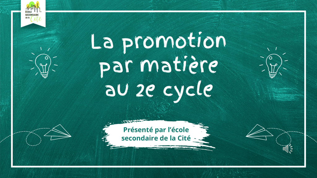 Promotion par matiere